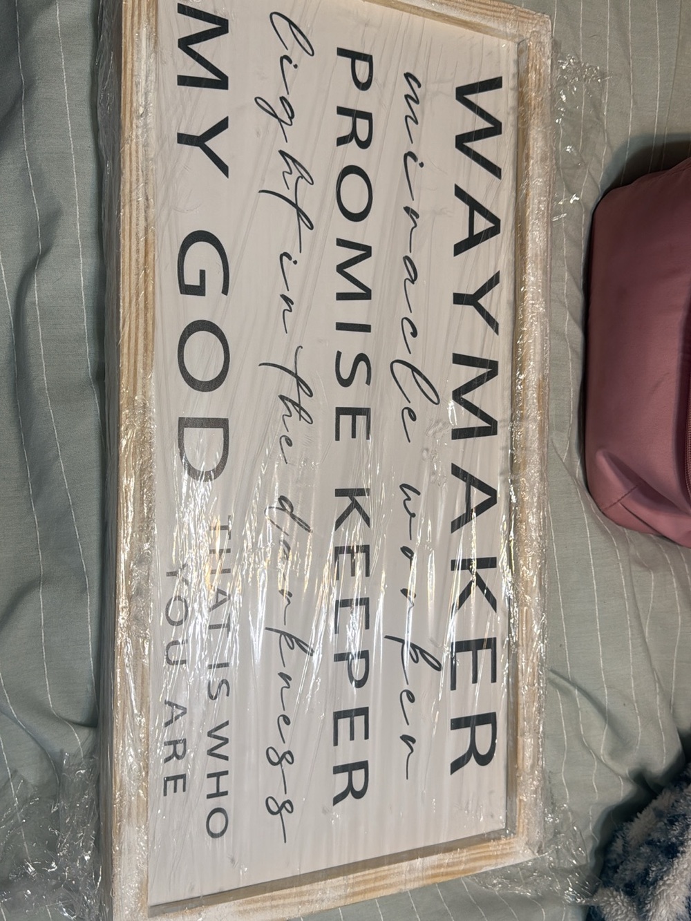 Wood-Framed Inspirational Wall Sign in White and Black